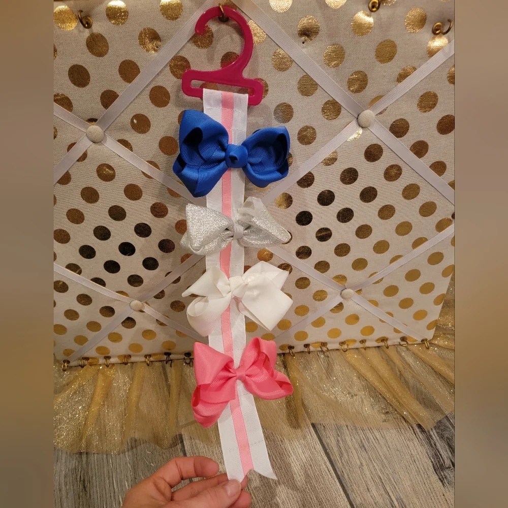 Colorful Bow Hair Clips And Holder